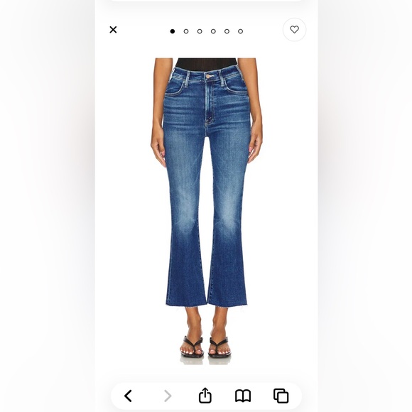 MOTHER Denim - MOTHER Flared Blue Cropped Jeans.
